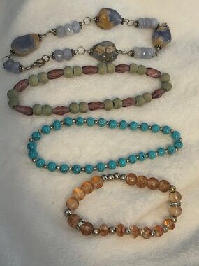 Beaded Bundle - bracelet anklet necklace wrong size - use for jewelry making